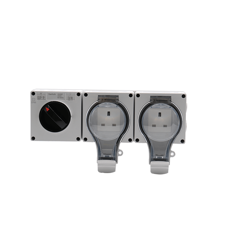 New IP66 waterproof socket one-position switch+two-position British style