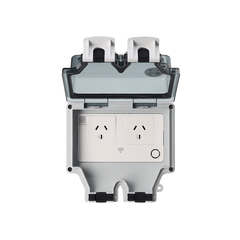 Type 86 WIFI smart waterproof socket two-position Australian style