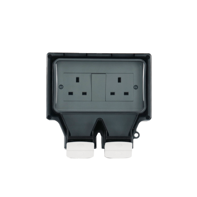 Type 86 waterproof socket two-position British style+switch